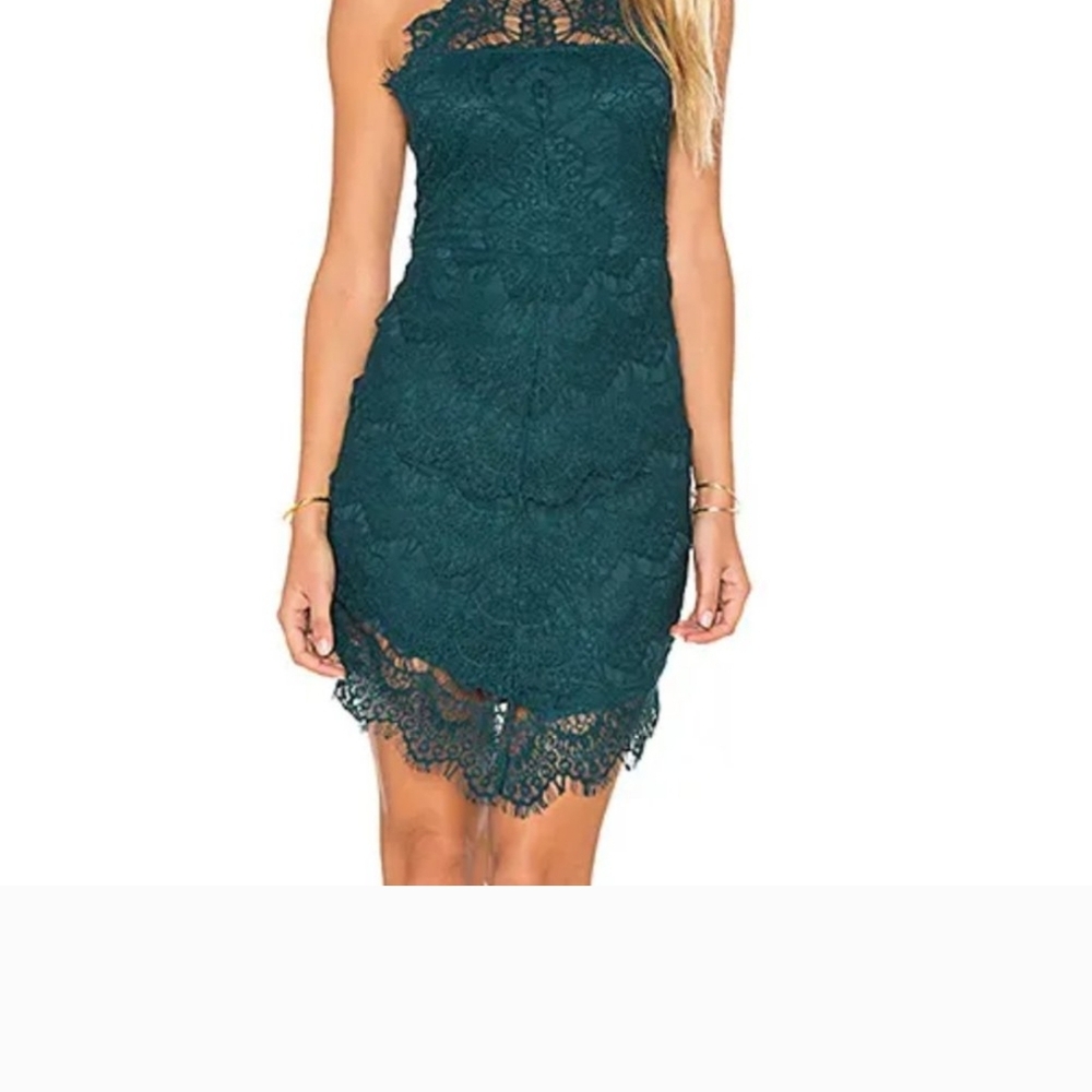 Elegant Lace Green Dress